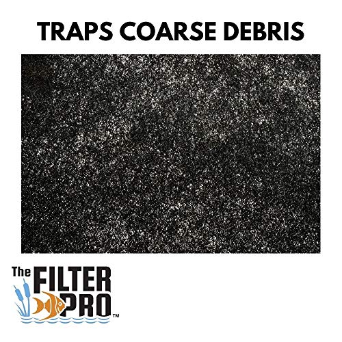 Black Coarse Filter Media, 1.25" Thick, 18" x 56" Roll, Perfect for Aquariums, Ponds or Water Gardens, Made in USA - size: 18" x 56"