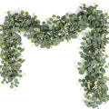 GBESTWOOW Eucalyptus Garland Wreath Artificial Greenery Plants Fake Vines 5.9 FT Hanging Ivy Holiday Decor Wall Indoor Outdoor 2Pack - size: Eucalyptus Vine