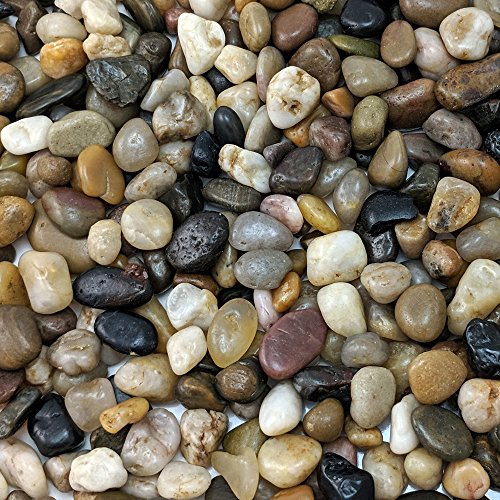 Midwest Hearth Decorative Mixed Pebbles for Plants & Terrariums | Polished Natural Stones | 3/8" Size (5-lb Bag) - size: 5-lb Bag