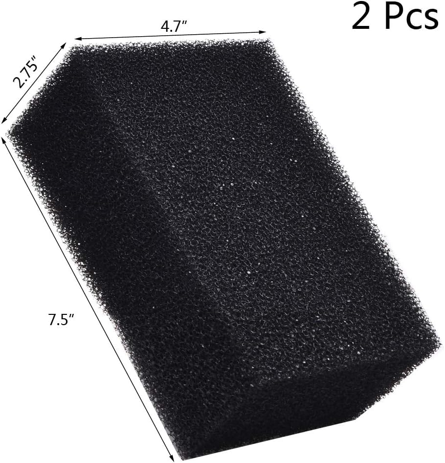 ALEGI Filter Foam Sponges, Bio Sponge Filter Media Pad, Cut-to-Size Foam for Aquarium Fish Tank (7.5" x 4.7" x 2.75" (2pcs)) - size: 7.5" x 4.7" x 2.75" (2pcs)