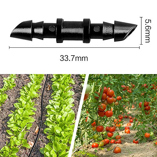 70 Pack Drip Irrigation Universal 1/4" Barbed Coupling Fitting, Barbed Connectors for 1/4" Drip Tubing - size: 70P-Coupling Fittings