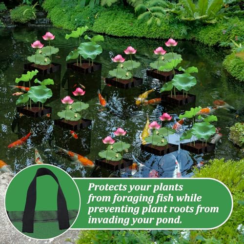 6PCS Mesh Aquatic Pond Plant Baskets, 1Gallon Pond Planting Bags Reusable Aquatics Planter Pot Water Lily Growing Container with Handles for Lotus Bog Plant Garden Terrestrial Plants, 5.9x5.9x7.9 Inch - color: Black-square, size: 5.9x5.9x7.9 Inch 6PCS