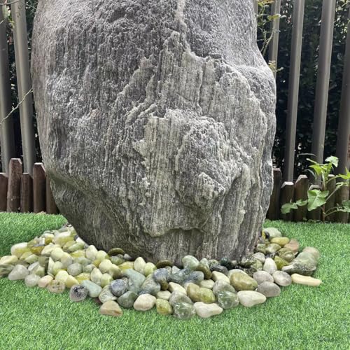 YISZM 5lbs Pebbles for Indoor Plants, 1-2 Inch Jade High Polished River Rocks Outdoor Decorative Stones Vase Filler Fish Tank Aquariums Landscaping Garden Outdoor and Indoor DIY - color: Jade, size: 5 Pounds
