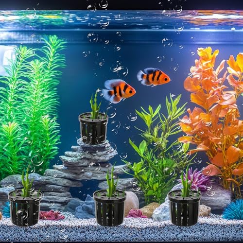 6 PCS/Set Aquarium Plant Holder, Corner Fish Tank Plant Holder for Rimless Aquarium, Acrylic Aquariums Plants Shelf for Aquatic Plants, Fish Tank Decor and Organizer