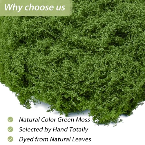 Fake Green Moss 7 oz Decorative Artificial Moss for Crafts Artificial Dark Faux Moss for DIY Table Centerpieces Wedding Party Decor Fairy Garden Floral