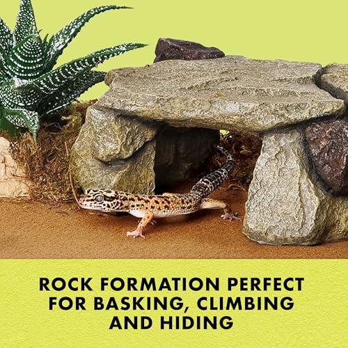 Zilla Shale Rock Den, Naturalistic Rock Décor, Perfect for Basking, Climbing, Hiding, Ideal for Aquatic or Terrestrial Reptile Habitats, Medium
