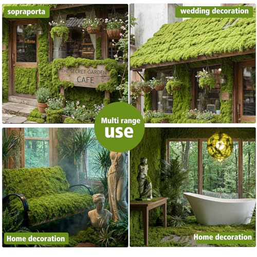 Artificial Moss mat, Green, 39.37 x 39.37 inches (Light Green), Waterproof Indoor and Outdoor Decorative Moss mat, Fake Moss wall Decorative Flower Decoration for Craftsmanship - color: Light Green