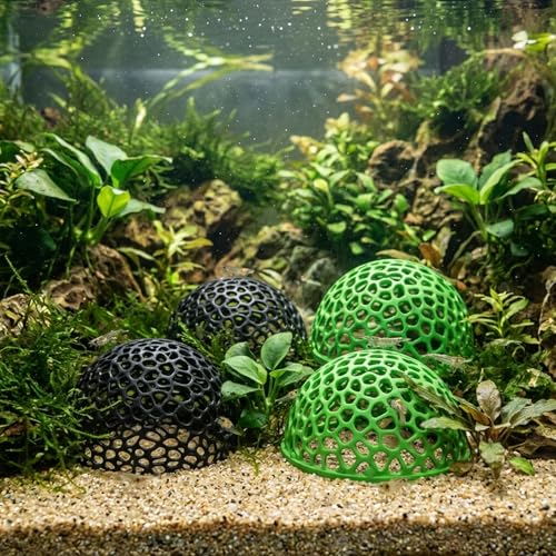 4Pcs Shrimp Hides for Aquarium, Decorative Fish Tank Decorations with 4.1 Inch Diameter, Aquarium Cave Hideout for Breeding and Shelter, Ideal for Tropical Fish and Shrimp Keepers