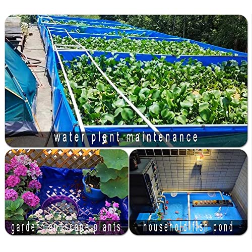 zktoermn Foldable Fish Pond Liner, Thickened Canvas Cistern with Grommets Temporary Holding Tank for Garden Farmed Easy to Set Up (Color : Blue, Size : 6x1m) - size: 6x1m