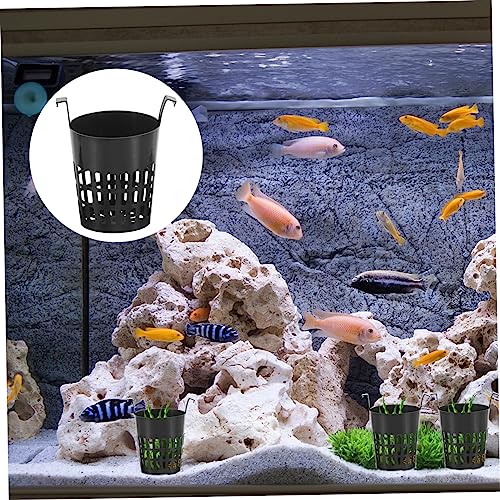 SUPVOX Hydroponic Planting Basket 6-Pack Plastic Slotted Net Cups for Aquatic Plants Fish Tank Hanging Planters Garden Balcony Decoration 3.93X3.54X2.55In