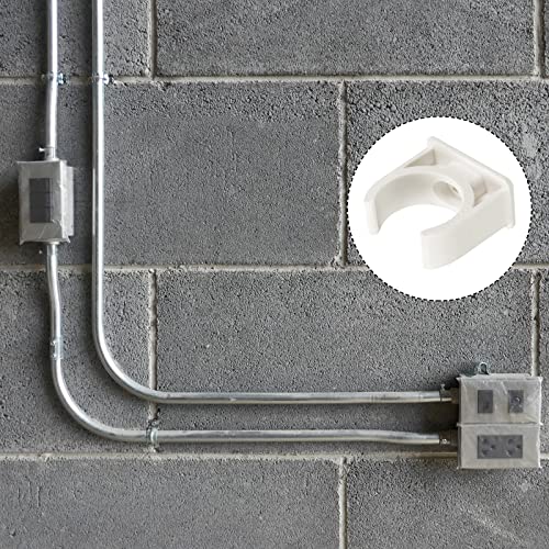 METALLIXITY PVC Water Pipe Clips (23mm/0.91") 6Pcs, Plastic U Shaped Pipe Fitting Clamps - for Tubing Hose Water Supply, White - size: 23mm/0.91"
