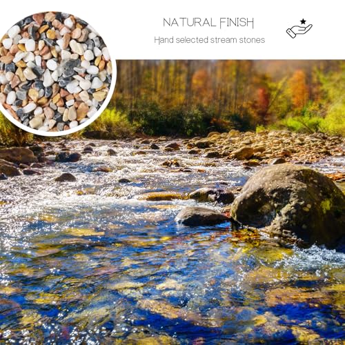 3Lb Pebbles for Indoor Plants,River Rocks for Succulent Plants,Aquarium Gravel,Decorative Stones Bonsai Garden Pebbles,Aquarium Rocks for Landscaping,Plants,Vase Fillers (Grey & White) - color: Grey & White