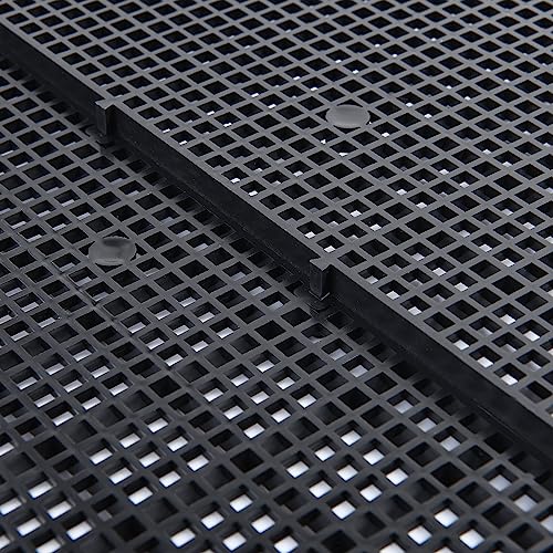 ALEGI Aquarium Grid Isolate Board Divider Fish Tank Bottom Black Filter Tray Plastic Crate (8pcs Black) - size: 8pcs Black