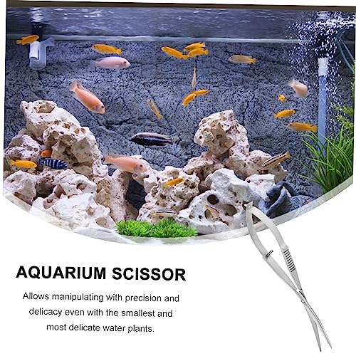 POPETPOP Stainless Steel Aquarium Scissors Portable Spring Clipper for Aquascaping Professional Plant Pruning Tool for Fish Tank Maintenance