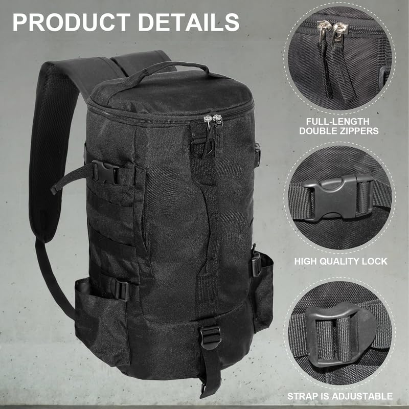 Lightweight Fishing Tackle Backpack Professional Water-Resistant All-in-One Rod Holder & Gear Storage - color: B-black