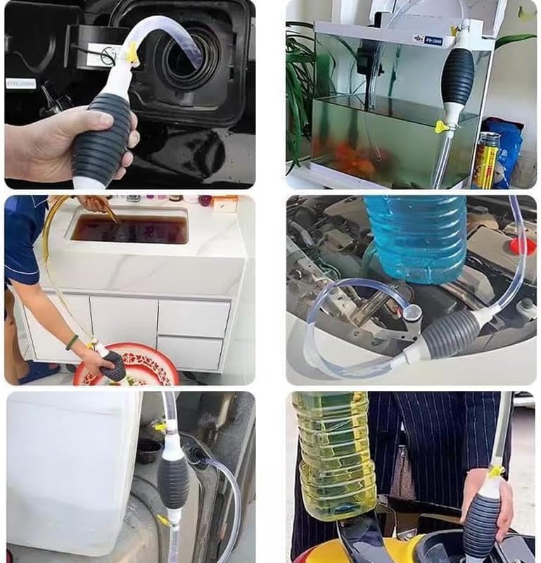 2024 Multifunction Liquid Sucker Pump, Manual Fuel Transfer Pump Portable Siphon Pump for Gas Gasoline Oil Fuel Petrol Diesel Fluid Water Fish Tank (6.5ft) - size: 6.5ft