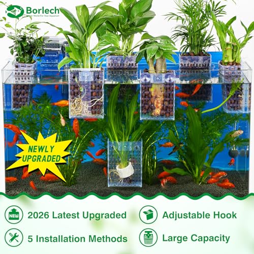 2026 Latest Upgraded Aquarium Plant Holder Adjustable Height with Extendable Hook and Suction Cup for Fish Tank Aquaponic Plant Cultivation and Aquascape Accessories Decorations (4 Pack) Transparent - color: Transparent-4 Pack