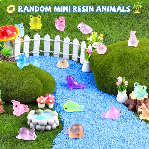150PCS Random Mini Resin Animals Tiny Figurines Glow in Dark, Miniature Figures to Hide, Little Animal Small Accessories for Topper Garden Dollhouse Landscape Aquarium Ornaments Crafts & Decor - color: Glow in Dark Random Animal-150pcs