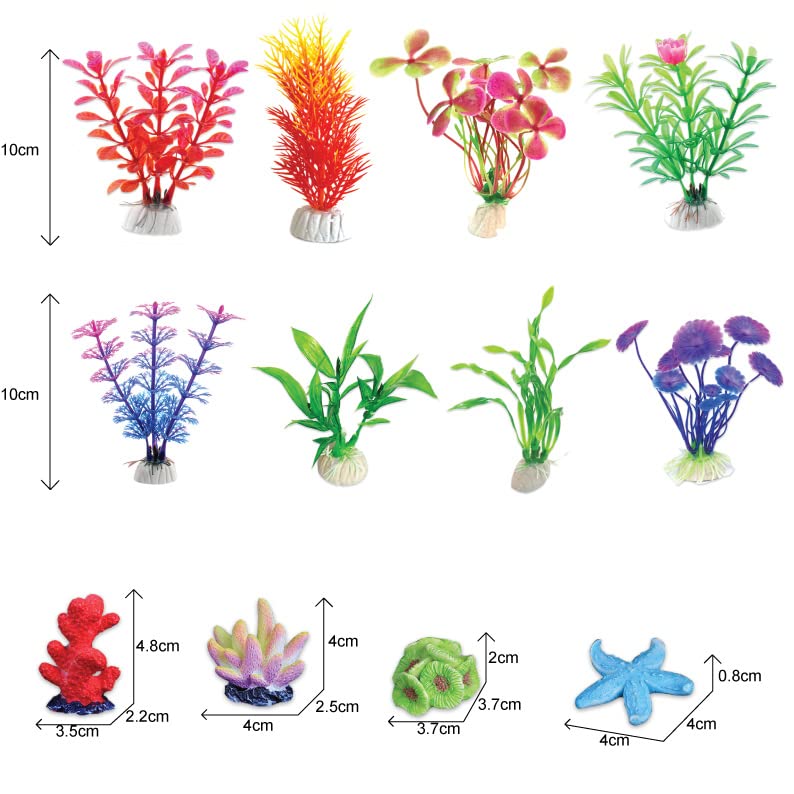 Artificial Aquarium Plants, 12pcs, Coral, Seaweed Water Plants, Fish Tank Lifelike Decorations, for Household and Office