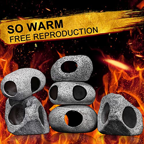 Cunhill 6 Pieces Aquarium Decoration Rock Caves Stackable Ceramic Fish Tank Hideout Cave Stone Ornaments Hideaway for Betta Shrimp Cichlid Hiding Breeding Spawning Decor
