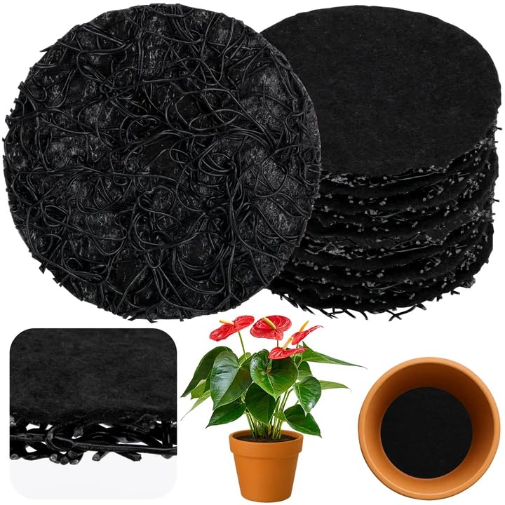 12 Pack Pot Mesh Drainage Discs, 6 Inch Thickened Drainage Hole Insert Pads, Reusable Plant Pot Bottom Mesh Mats for Indoor Outdoor Gardening to Prevent Soil Loss and Keep Root Healthy - color: 6 Inch-12 Pcs