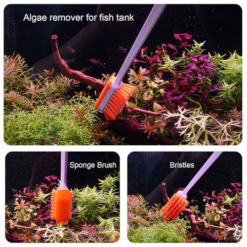 Small Fish Tank Cleaner - Algae Scraper for Glass Aquariums - Aquarium Brush & Scrubber Tool Adapted for Cleaning Glass and Acrylic Aquariums. - size: 11.8 Inch