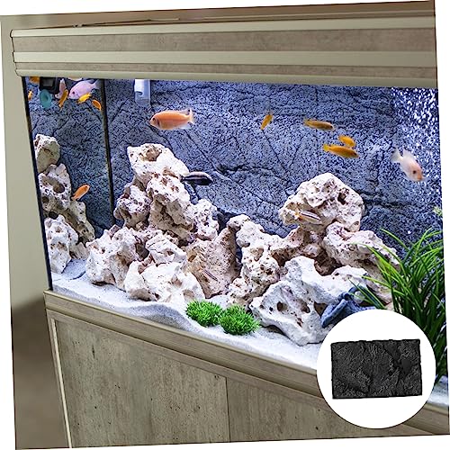 POPETPOP 3D Aquarium Rock Background Board for Fish Tank 45x28cm Waterproof and Easy to Install for Reptile Terrariums and Aquatic Environments