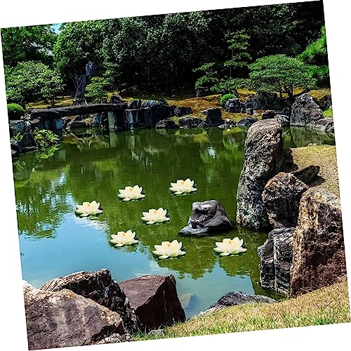 SOLUSTRE 9Pcs Artificial Lotus Water Lily Ornaments Green Leaves for Home Decor Pool and Aquarium Decoration