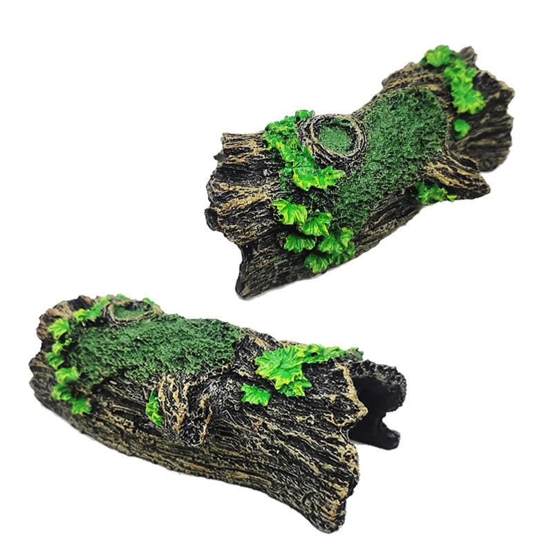 YZHZOM Resin Aquarium Wood Small Reptile Hide Aquarium cave Betta Log Aquarium Ornament pleco cave Snake Hideout (Tree bark)