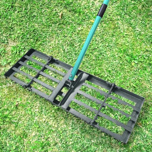 Lawn Leveling Rake, 30 Inch Yard Lawn Leveling for Soil with 78" Adjustable Steel Handle, Heavy Duty Effort Saving Landscape Lawn Leveler for Yard Garden Soil Sand Dirt Grass