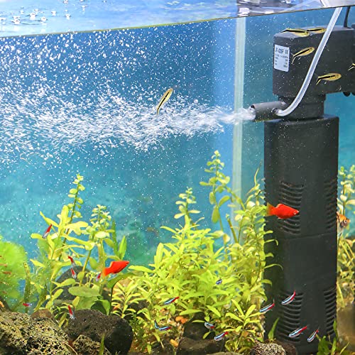 TARARIUM Fish Tank Filter Small Pond Filter for 100-200 Gal. Tank Crystal 420GPH Biochemical Filtration Powerful Submersible Water Pump Large Aquarium Accessories Air Supply - size: JP-025F(420GPH)for 100-200 Gallon Tank