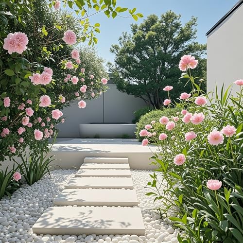 Pebbles for Indoor Plants, 2lbs White Pebbles 1-2 Inch Decorative River Rocks for Planters, High Polished Stones for Vase Filler Fish Tank Landscaping Garden - size: 1-2 inch, style: 2 lbs