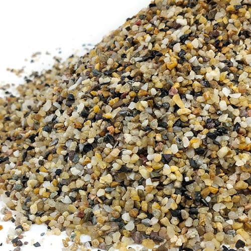 FANTIAN 5 lbs Fish Tank Sand, 1/16 inch Mini Aquarium Gravel, Decorative Pea Gravel Stones for Air Plants, Vase Fillers, Landscaping and Succulent Soil Cover - size: 1/16 Inch
