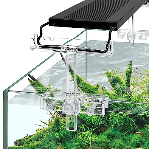 driamor Aquarium Light Riser Adjustable, Clear Acrylic Fish Tank LED Light Stand Aquarium Lamp Holder Bracket Kit 2pcs Transparent Support for Width 2.5-4.4 Inches Light with Extendable Bracket - color: Clear (Standard Size)