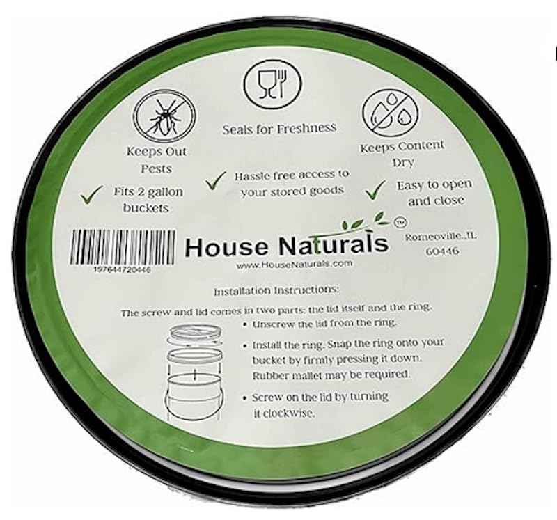 House Naturals 2 Gallon Purple Food Grade BPA Free Made in USA Bucket with Screw On Lid - Pack of 3 (Orange lids) - color: Orange Lids