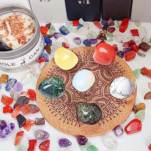 DUQGUHO Moss Agate Crystals Bulk Natural Irregular Polished Stones Tumbled Crystals Gemstone Rocks for Beginners Gift 200g - color: Moss Agate