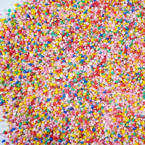 TOYPOPOR 6 lb Decorative Rocks, Mini Rainbow Gravel Pebbles Aquarium Gravel Mixed Color Stones Succulent Cactus Bonsai Gritty Mix Rocks for Top Dressing, Plants, Fish Tank, Lanscaping, Home Decor - color: Mini Rocks, size: 6 lb