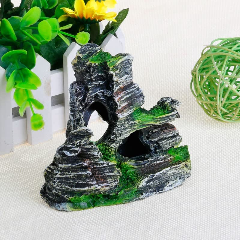 Resin Home Aquarium Rock Cave Fish Tank Decorations Ornament Mountain Hiding Aquarium Accessories