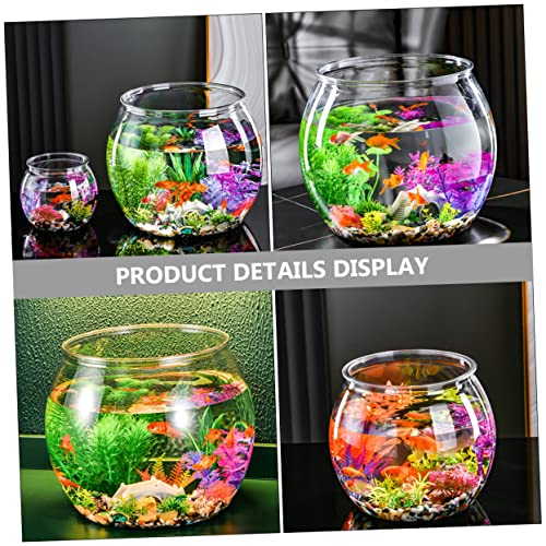 Plastic Round Goldfish Aquarium Fish Tank for Goldfish Fish Bowls Decorative Portable and Easy to Clean - size: 28x28cm