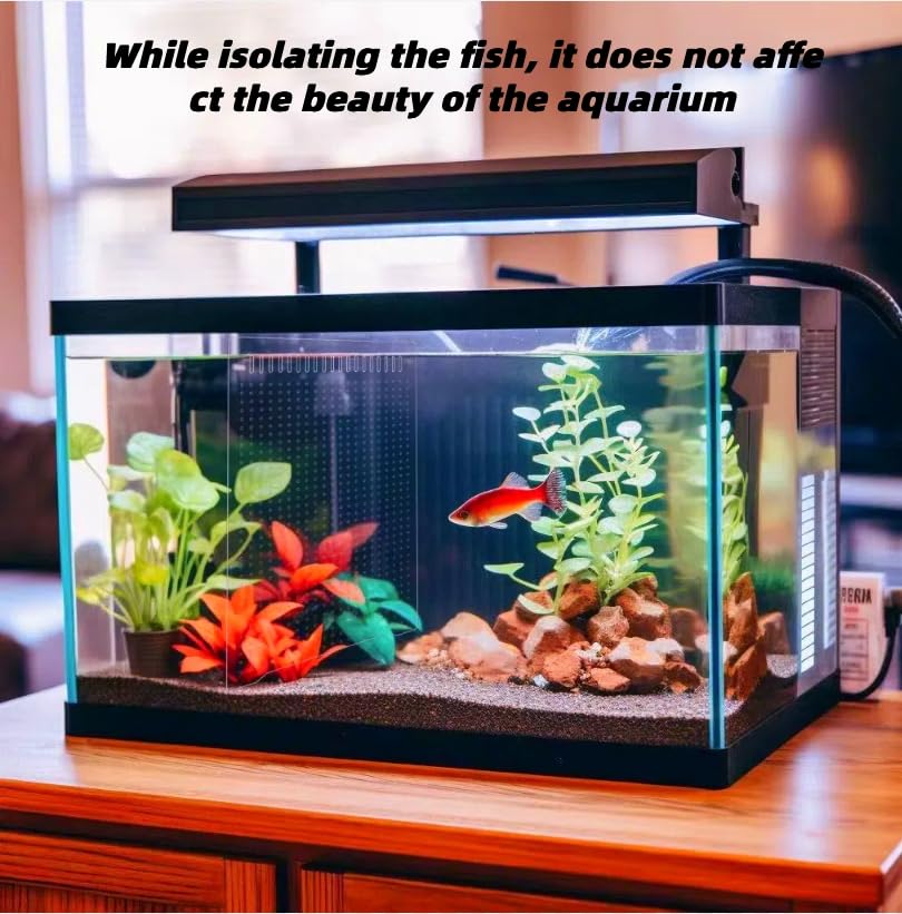 ONE Set Clear Fish Tank Divider Board (Include Suction Cups) DIY Designed Easy to Cut and Assemble for 5 Gallon or 10 Gallon Tank 11.8inch*11.8 inch (White Protective Film)