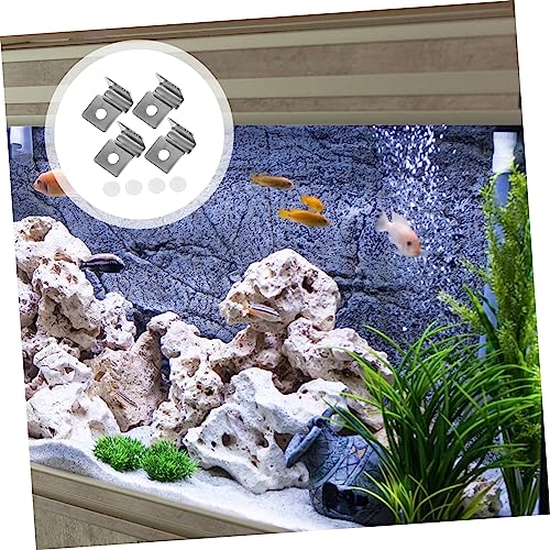 POPETPOP Fish Tank Accessories 4Pcs Fish Tank Glass Aquarium Cover Clip Support Holder Stainless Steel - Slip Aquarium Accessories Universal Lid Clips 0. 6cm Rimless Aquarium - size: 2.1x0.6cm
