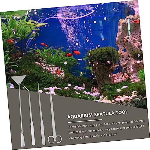Kisangel 1set Aquascaping Tools for Aquarium Water Plants Scissors Tweezers Spatula Fish Tank Cleaning and Planting and Easy to Use