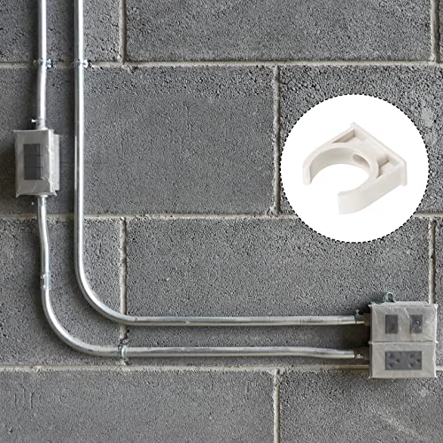 METALLIXITY PVC Water Pipe Clips (30mm/1.18") 6Pcs, Plastic U Shaped Pipe Fitting Clamps - for Tubing Hose Water Supply, White - size: 30mm/1.18"