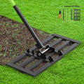 Seeutek Lawn Leveling Rake, 17” x 10” Lawn Leveler with 6.5FT Stainless Steel Handle Rakes for Lawns, 0-180° Adjustable Ground Leveler Tool for Yard, Level Soil Sand Dirt Surfaces - size: 17"*10"