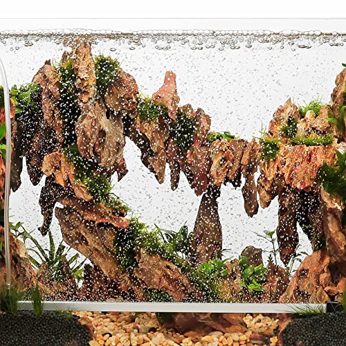 hygger Bubble Curtain Wall Aquarium Air Stone Kit, Fish Tank Air Bubbler Dissolved Oxygen Aerator Stone with Air Tubing Diffuser Fish Tank Decoration for Saltwater Freshwater 16-in
