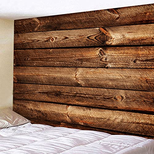 WODEJIA Fabric Tapestry Decorative Wall Art Tablecloth Bedspread Picnic Blanket Beach Throw Blanket for Bedroom Hall Dormitory Living Room Hanging 59 x 51 inches Brown Wooden Wall Print - color: Brown Wooden Wall, size: 59"L x 51"W