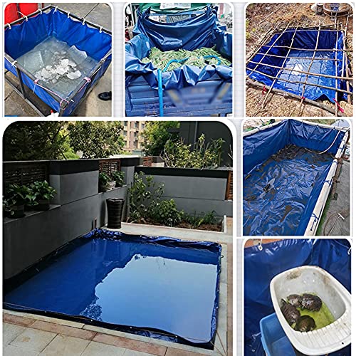 Versatile Aquarium Pool Outdoor Use Durable FoldableTemporary Fish Pond,Portable Foldable Fish Pond Liner 0.45mm PVC Canvas Tank with Grommets for Saltwater Fish Koi and Turtles 400gsm Pool - size: 1x1x1M