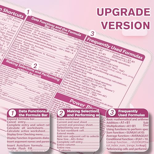 iCasso Excel Cheat Sheet Desk Pad,Excel Mouse Pad Shortcuts,Excel Shortcuts Cheat Sheet Keyboard Mat, Extended Large XXL Non-Slip Mousepad with Stitched Edges for Computer(Pink Excel Shortcuts) - color: Pink Excel Shortcuts
