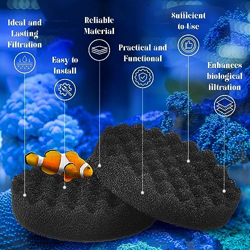 Uiifan 20 Packs Aquarium Filter Pads Bulk Compatible with Fluval Fx4/ Fx5/ Fx6 Canister Filter Media Replacement Parts Compatible with Fx4 Replacement Foam Pads Sponge Aquarium Accessories, Black