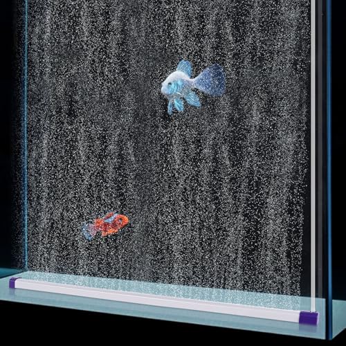 hygger 27.5 Inch Long Aquarium Bubble Bar, Ultra-Fine Quiet Oxygen Diffuser Bubble Curtain Wall, Self-Sinking Design Fish Tank Bubbler Decorations for Freshwater Saltwater - size: 27.5 Inch